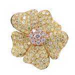 Gouden ring met een I1 Roze Diamant (CIRARI)