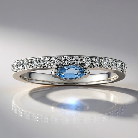 Anello in argento con Acquamarina Ofiki