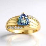 Anello in oro con Tanzanite (non riscaldata) (de Melo Gold)