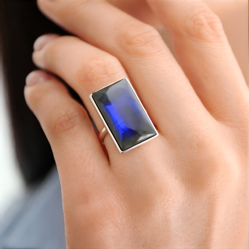 Labradorit-Silberring (MONOSONO COLLECTION)