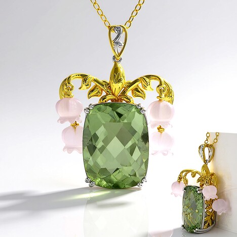 Collana in argento con Ametista Verde (Gems en Vogue)