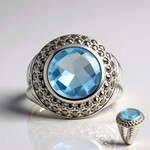Anello in argento con Topazio Blu Cielo (Annette classic)