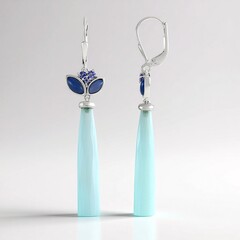 Zilveren oorbellen met Aqua Chalcedonen