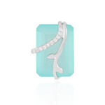 Zilveren hanger met een Aqua Chalcedoon