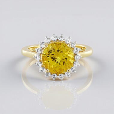 Goldener Apatit-Silberring