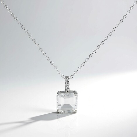 Collana in argento con Topazio Bianco