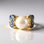 Anello in argento con Perla d'Acqua Dolce Bianca (Adela Silber)