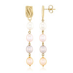 Pendientes en plata con Perla naranja Freshwater