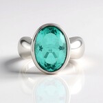 Anello in argento con Quarzo color paraiba (MONOSONO COLLECTION)