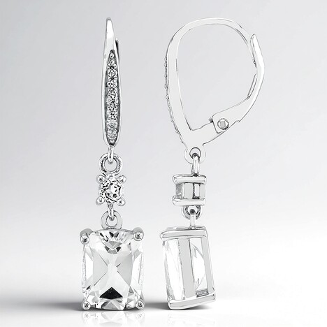 Orecchini in argento con Topazio Bianco
