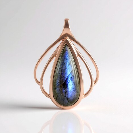 Ciondolo in argento con Labradorite Blu Maniry (KM by Juwelo)