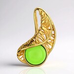 Ciondolo in argento con Ambra Verde Colombiana (dagen)
