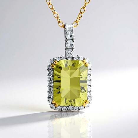 Collana in argento con Quarzo Ouro Verde (Gems en Vogue)