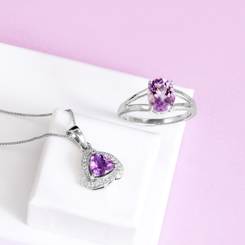 Lavendel-Amethyst-Silberring