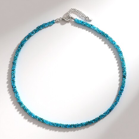 Collana in argento con Apatite Blu Neon