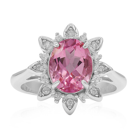 Anillo en plata con Topacio místico flamingo