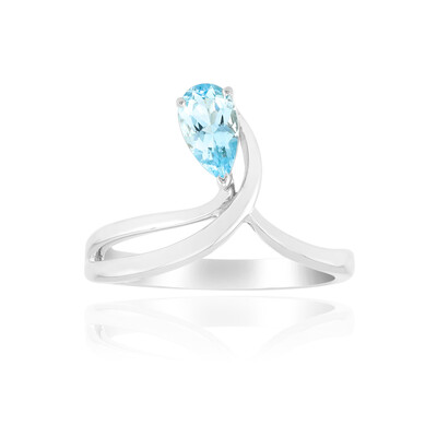 Anillo en plata con Aguamarina de Mozambique (Pallanova)