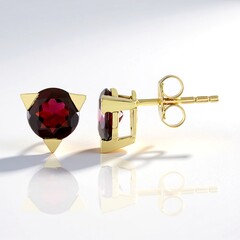 Orecchini in oro con Rodolite Lampone (de Melo Gold)