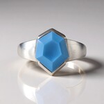 Anello in argento con Onice Blu