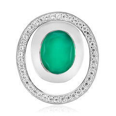 Pendentif en argent et Agate verte