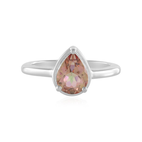 Anello in argento con Topazio Mistico Pesca