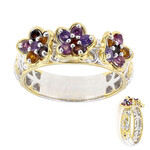 Zilveren ring met Mozambique granaten (Gems en Vogue)