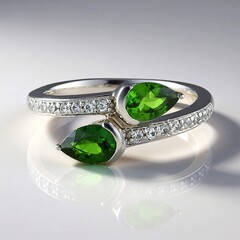 Anello in argento con Diopside Russo