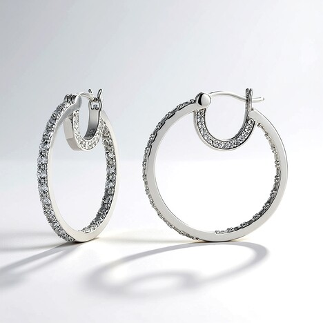 Orecchini in argento con Topazio Bianco (Adela Silber)