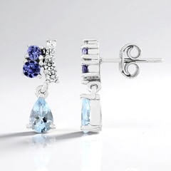 Brazilian Aquamarine Silver Earrings