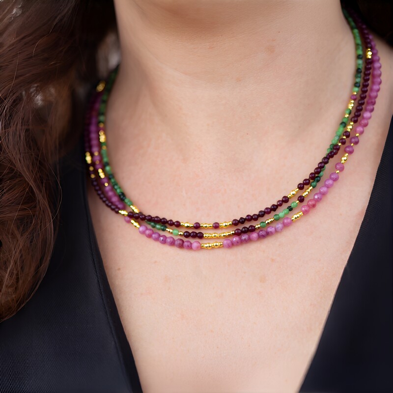 Collana in argento con Rubino Mozambico