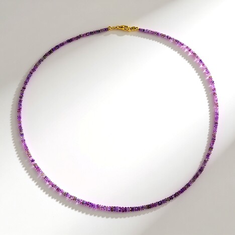 Collana in oro con Zaffiro Ceylon Porpora (non riscaldato)