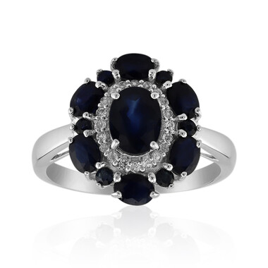 Anillo en plata con Zafiro de Kanchanaburi