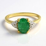 Anello placcato in oro con Smeraldo Bahia