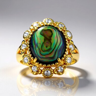 Abalone-Muschel-Silberring (Art of Nature)