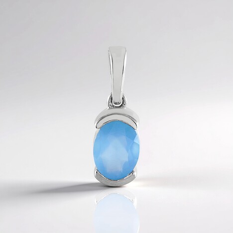 Ciondolo in argento con Calcedonio Blu