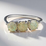Zilveren ring met spectrolietstenen