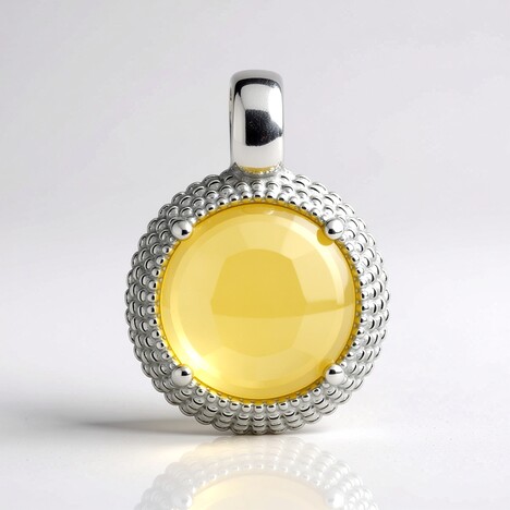 Ciondolo in argento con Ambra Milky Baltica (dagen)