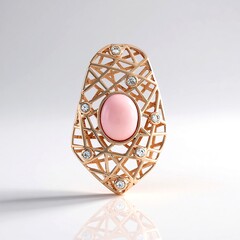 Machu Picchu Pink Opal Silver Pendant