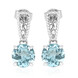 Zilveren oorbellen met hemel-blauwe topaasstenen