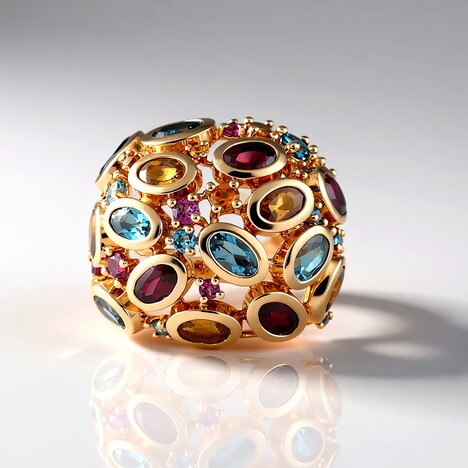 Anello in argento con Rodolite (KM by Juwelo)