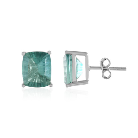 Zilveren oorbellen met Groene Fluorieten