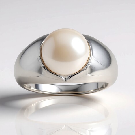 Anello in argento con Perla di Acqua Dolce (TPC)