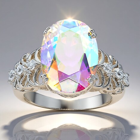 Bague en argent et Quartz Rayon de Lune