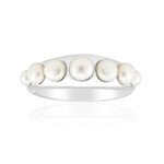 Bague en argent et Perle blanche de culture d'eau douce (Michelle Albala)