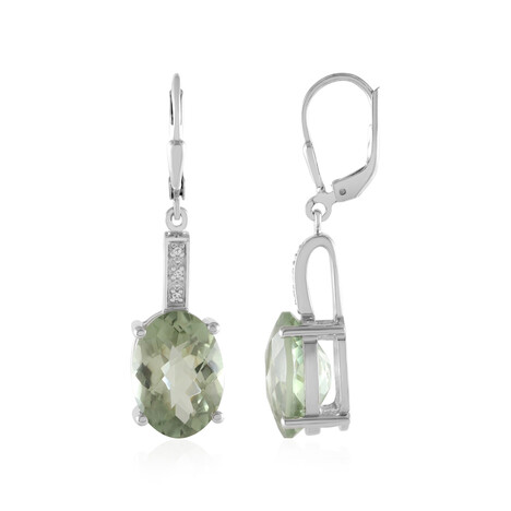 Grüner Amethyst-Silberohrringe