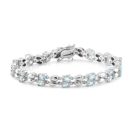 Himmelblauer Topas-Silberarmband