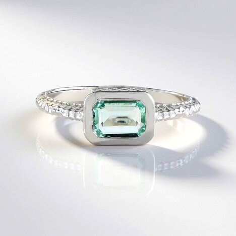 Anello in argento con Smeraldo Color Paraiba