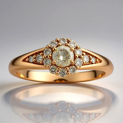 Anello in oro con Diamante Rose de France VS1 di Argyle (Annette)