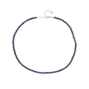 Blauer Ceylon-Saphir-Silberhalskette