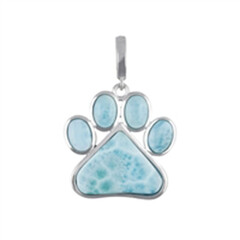 Pendentif en argent et Larimar